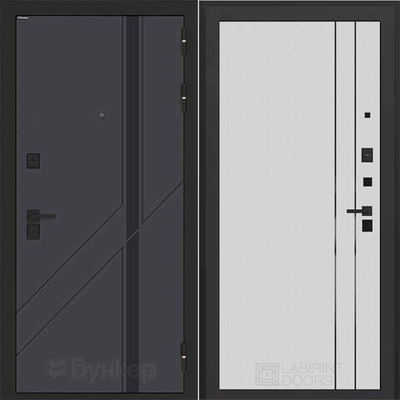 Входная дверь Бункер БН-12 - 10 Белый софт рельеф