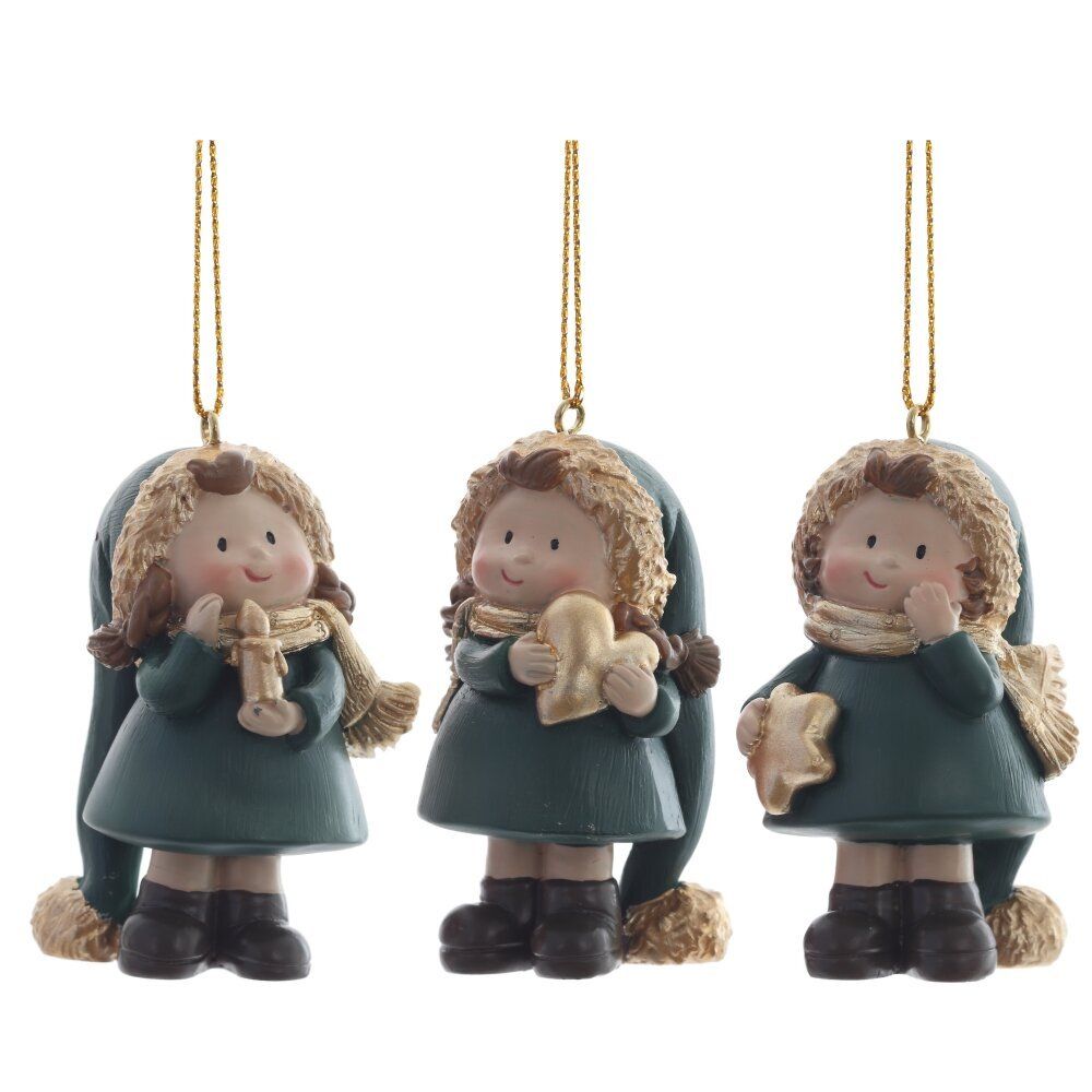 GAEM Фигурка декоративная подвесная "Девочка", L4 W3,5 H6,5 см, 3в.