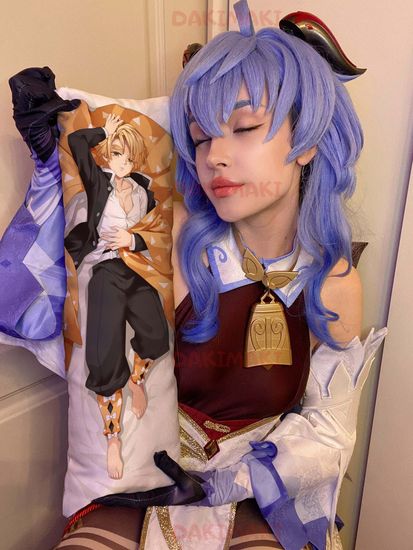 Мини дакимакура Зеницу Агацума из Клинок, рассекающий демонов арт. M0435, 60х20 см