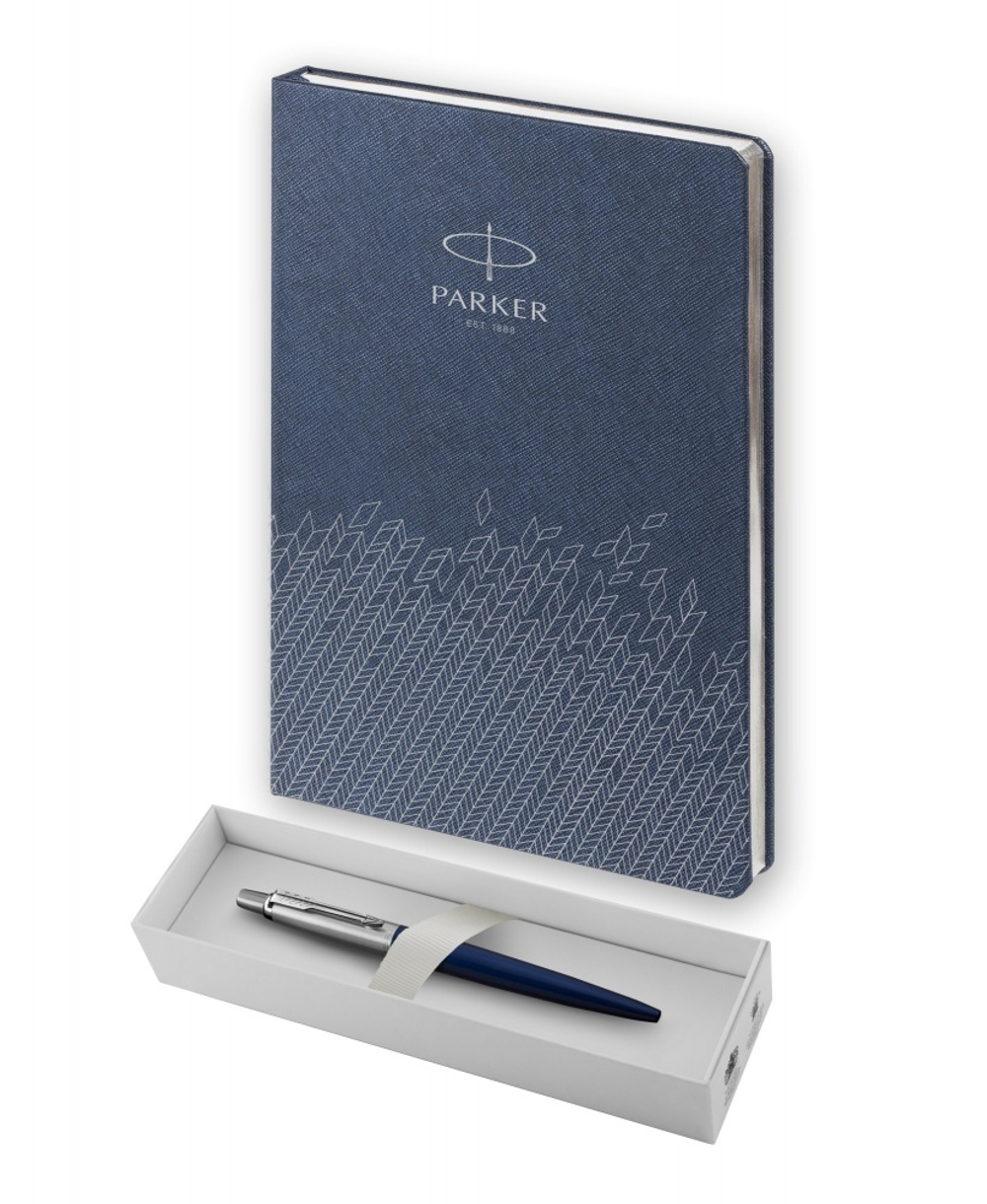 Подарочный набор: Шариковая ручка Parker Jotter Essential, Royal Blue CT и Ежедневник недатированный, синий