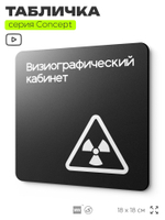 Табличка Визиографический кабинет, на дверь и стену, навигационная и информационная, серия CONCEPT, 18х18 см, Айдентика Технолоджи