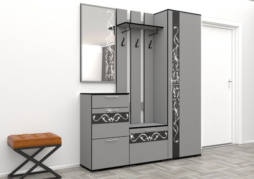 Прихожая Авалон Стекло Чёрное