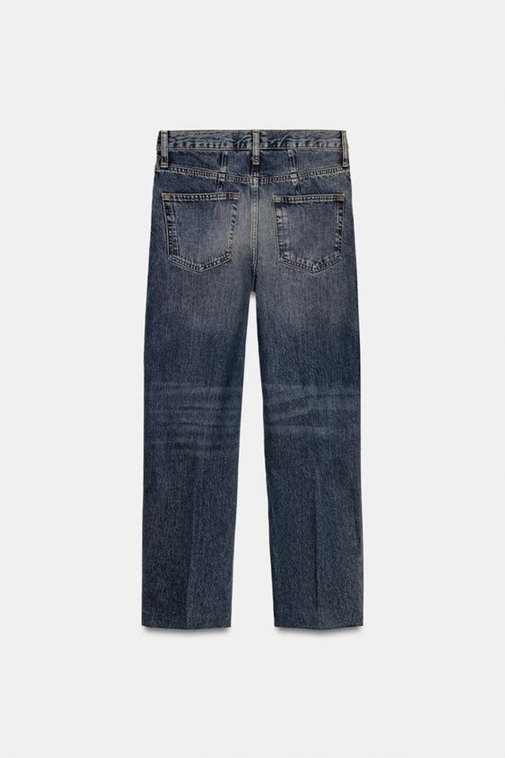 ZARA ДЖИНСЫ BARREL С ВЫСОКОЙ ПОСАДКОЙ — ZW COLLECTION, СИНИЙ