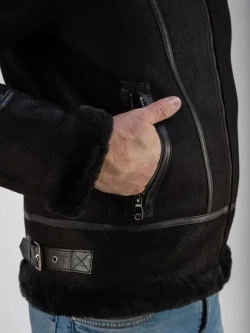 Дубленка мужская натуральная авиатор зимняя Турция