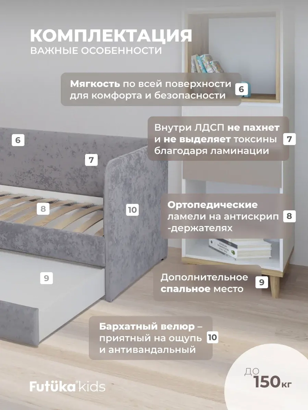 Диван - кровать Lilo 200х90 см ткань Nebby