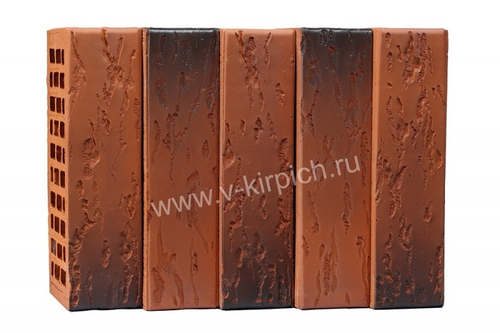 Кирпич лицевой Воротынский одинарный красный, флеш руст