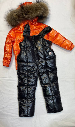 Зимний детский костюм Buba Moncler Black and Orange