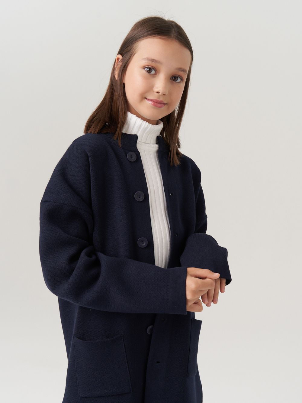 Кардиган для девочки в школу AT990 синий