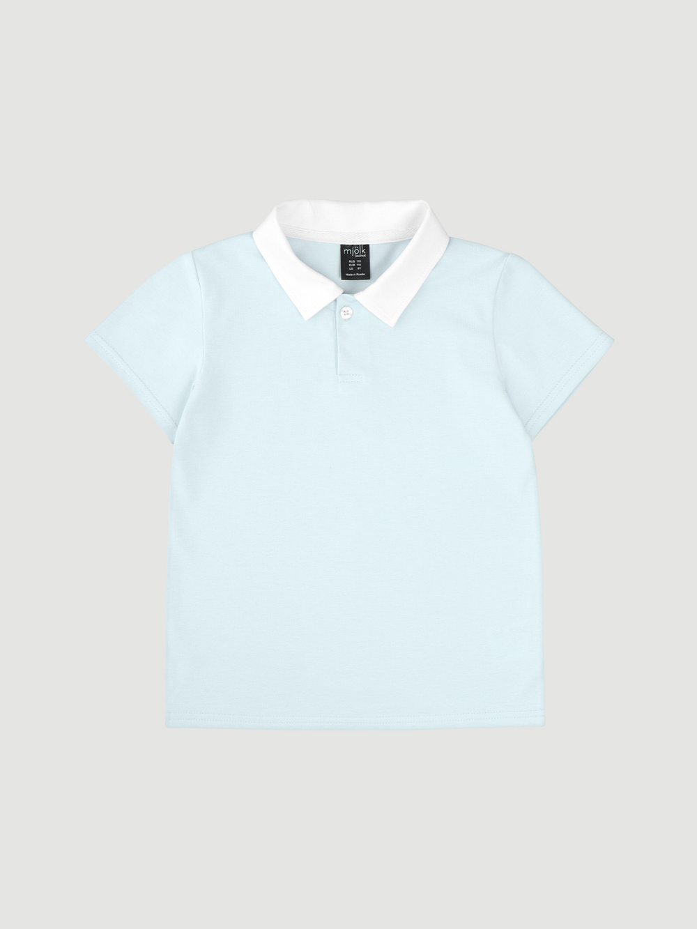 ПРЕДЗАКАЗ Поло с коротким рукавом Mjölk Голубой+Белый