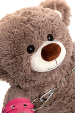 Бондажный набор: бурый мишка с розовыми оковами и наручниками (Цвет: розовый)