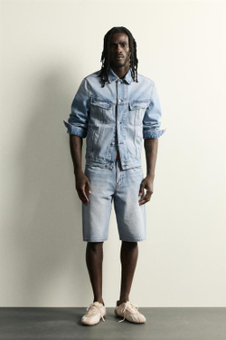 ZARA ДЖИНСОВЫЕ ШОРТЫ LOOSE FIT, ВЫЦВЕТШИЙ СИНИЙ