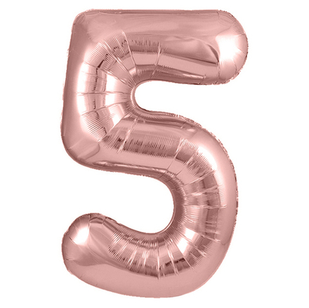 Цифра 5 розовое золото 40” д83