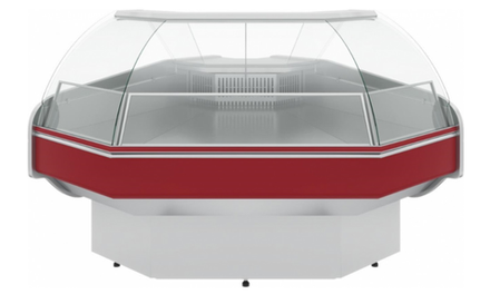 Холодильная витрина CARBOMA ATRIUM G120 VV-5 динамика (внешний угол 90)