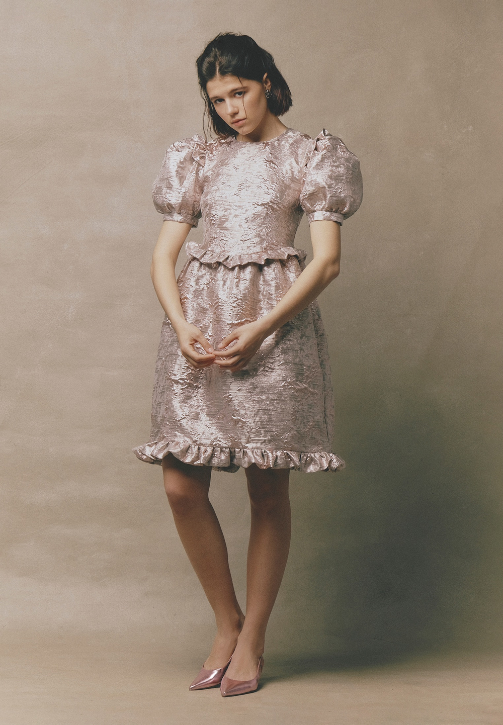 Платье Metallic pink