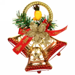 Украшение новогоднее «Колокольчик золотой цветок» 15,5 см красный