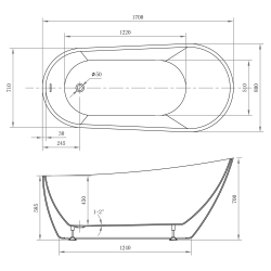 Акриловая ванна ABBER AB9501 белая