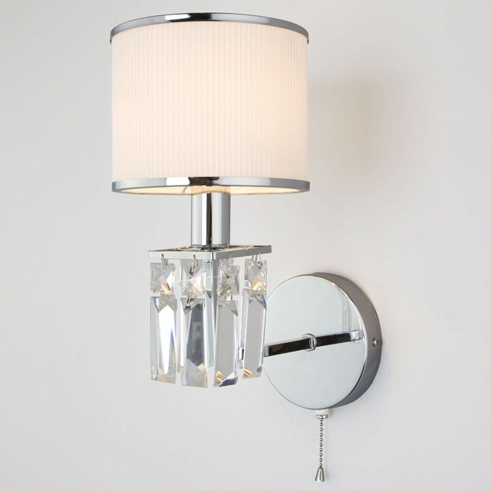 Бра Eurosvet Zaffiro 10099/1 хром/прозрачный хрусталь Strotskis (новый абажур)