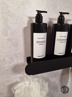 Полка для ванной комнаты, полка для кухни, полка для прихожей, MetaDec Arc черная 30см