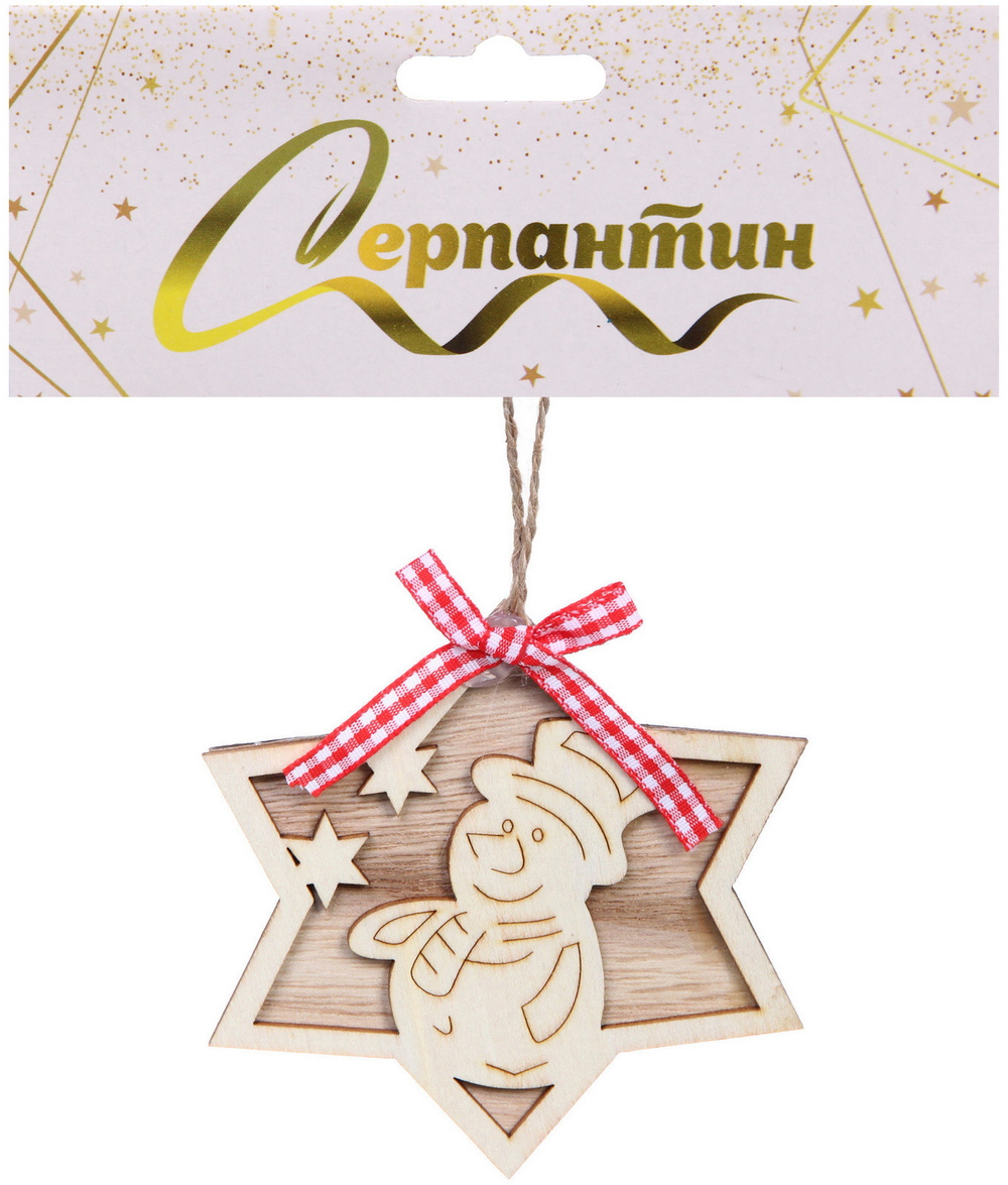 Подвеска «Снежинка - Снеговик» 11*11 см