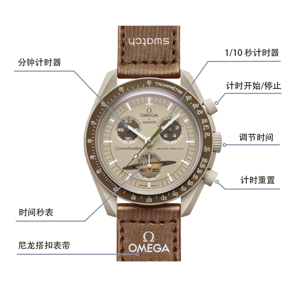 SWATCH Men 42mm Coffee Watch SO33T100