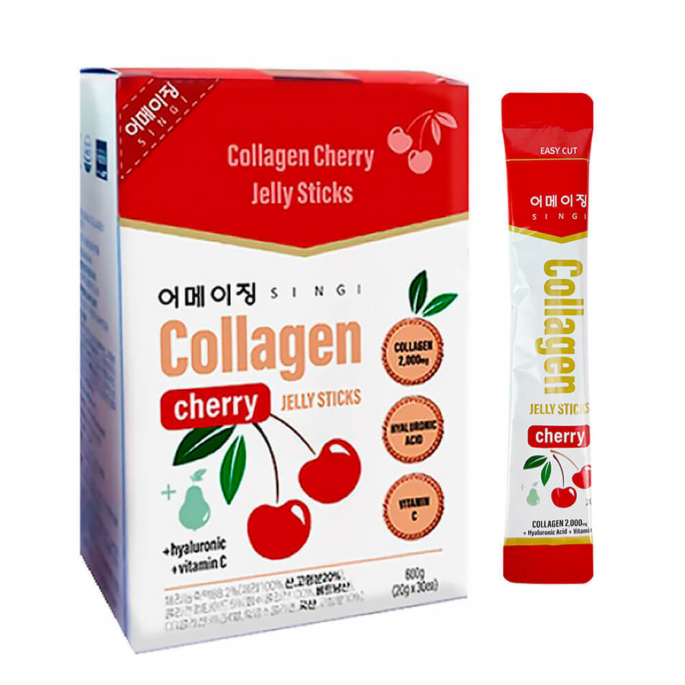 Коллагеновое желе с вишней SINGI Collagen Cherry Jelly Sticks 20 гр