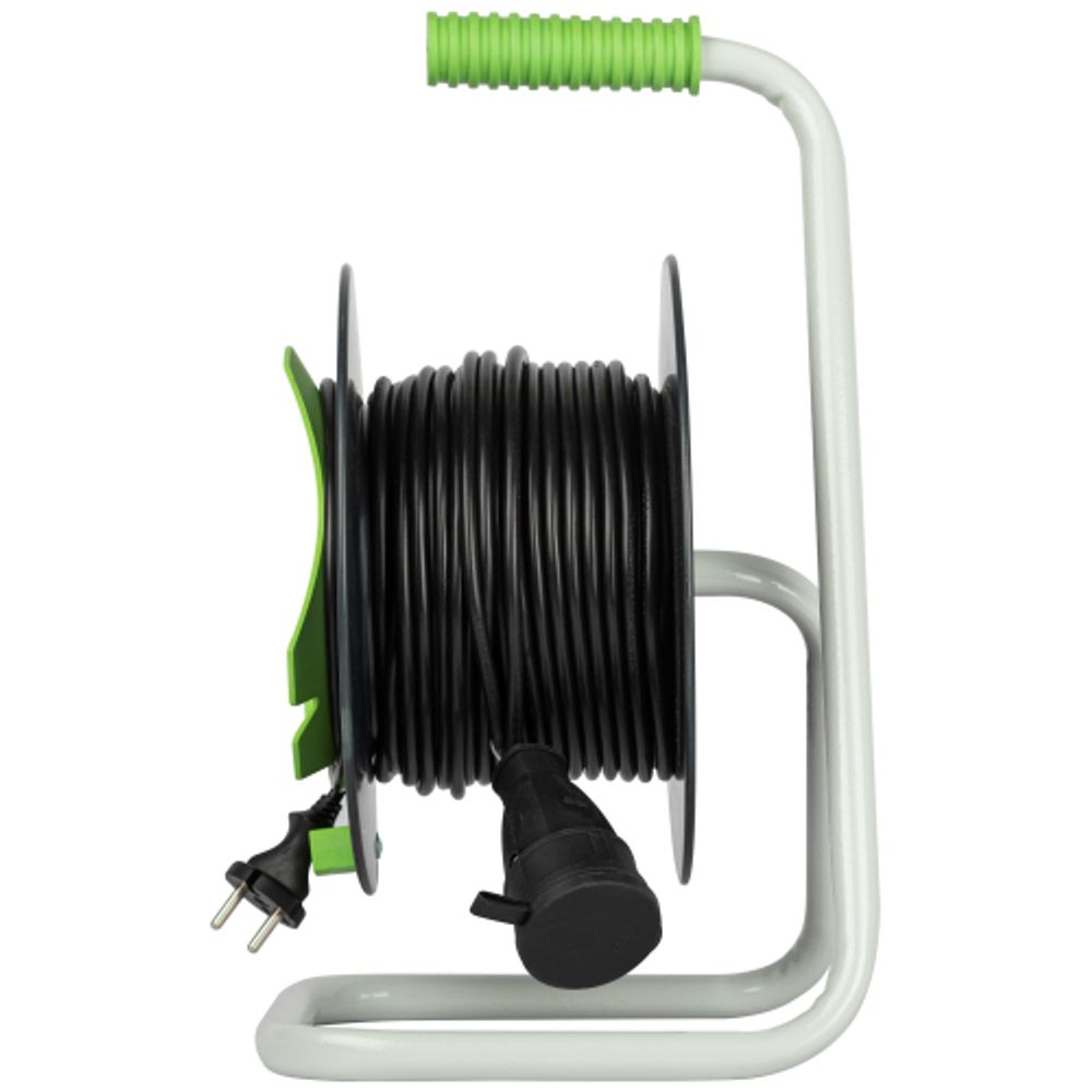 Удлинитель силовой ЭРА GREEN LINE GAZ-2x1-30m Greenline на катушке пластик 1 розетка без заземления 30м ПВС 2x1мм2 | Силовые удлинители