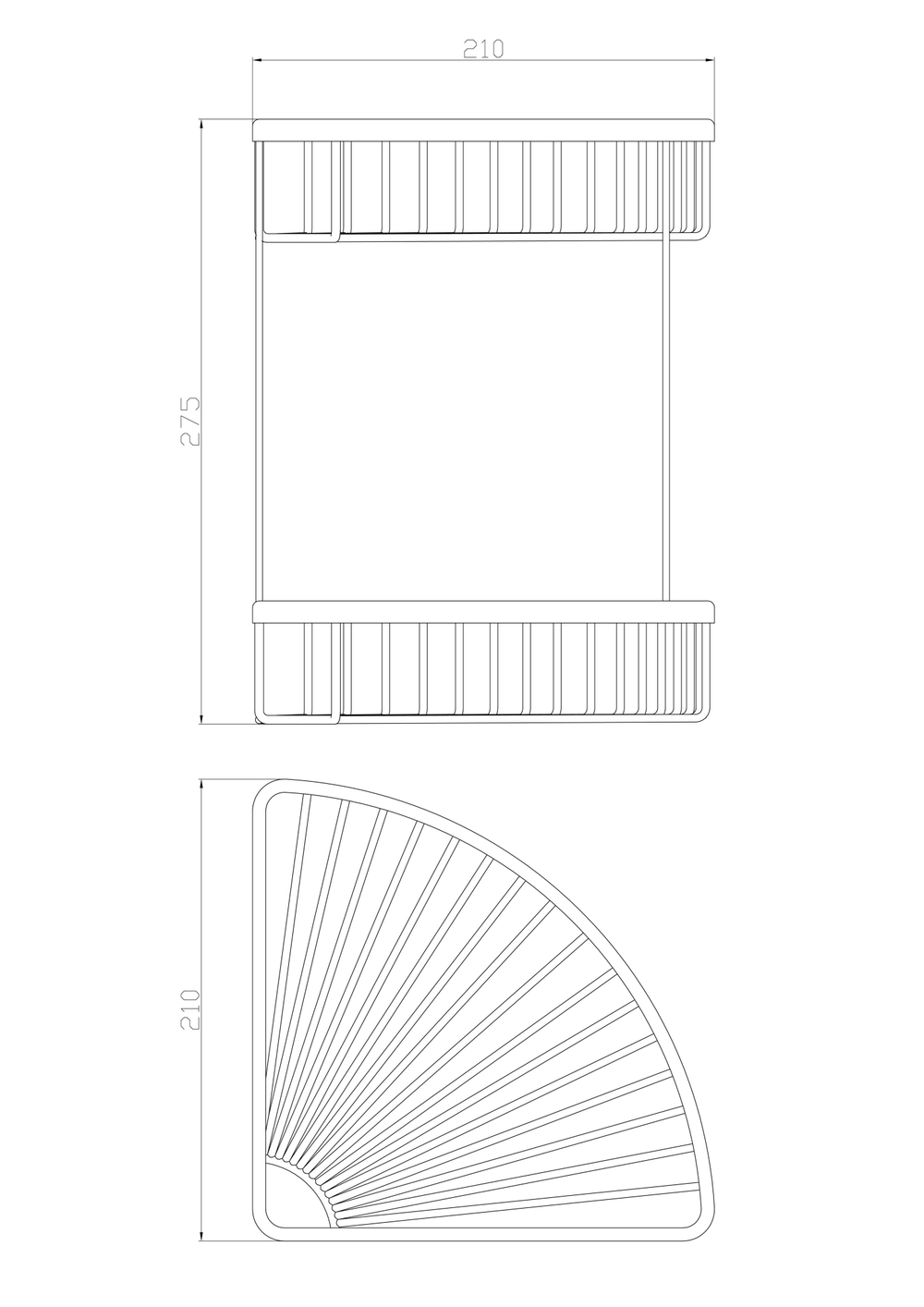 Полка для ванной 2-х ярусная WONZON & WOGHAND, Темный графит (WW-4128-BGM)