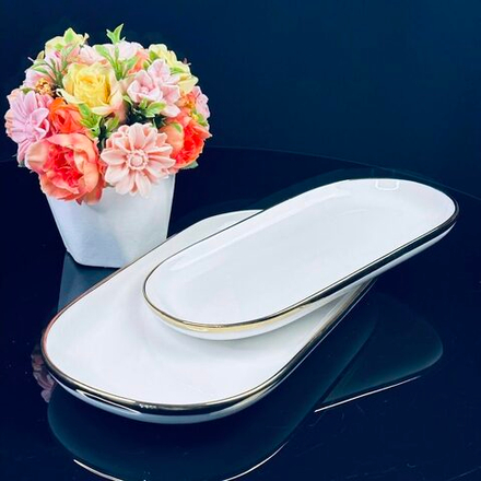 Lenardi 122-069 Набор из 2 овальных блюд 30см,25см MULTICOLOR в под.уп.(х16)Фарфор