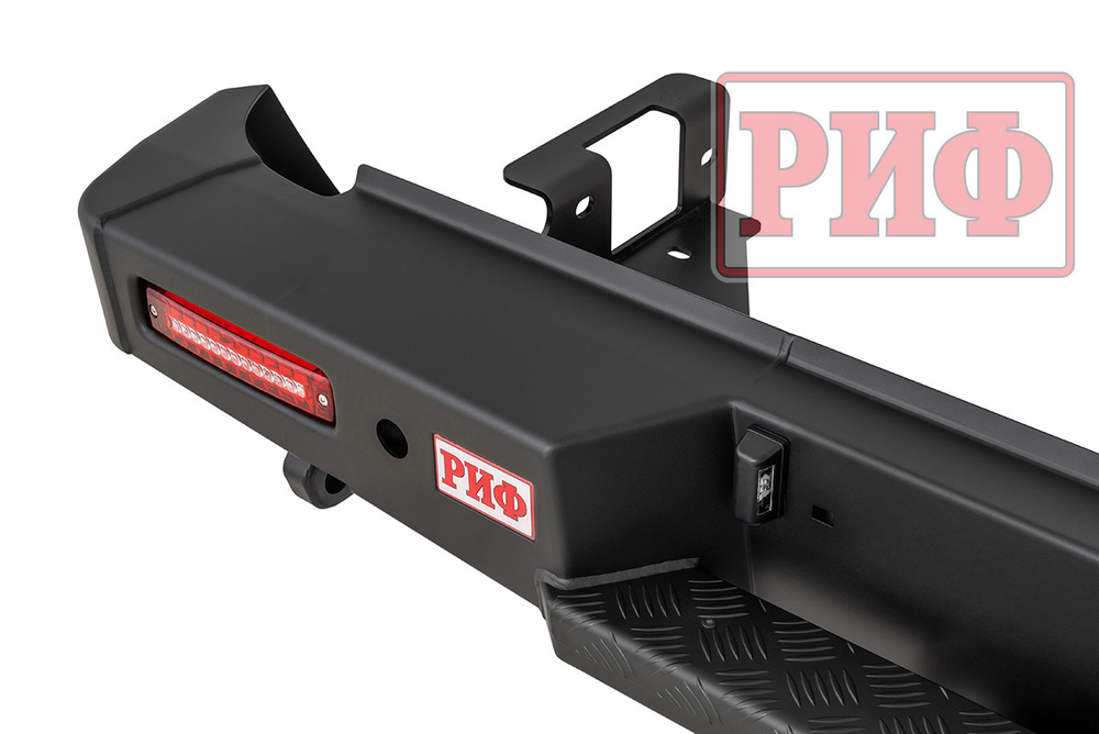 Бампер силовой задний Changan Hunter Plus с квадратом под фаркоп и фонарями РИФ