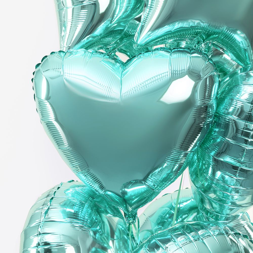 F Шар Сердце 18''/46 см, Бирюзовый Тиффани (БГ-15)  Изображение4