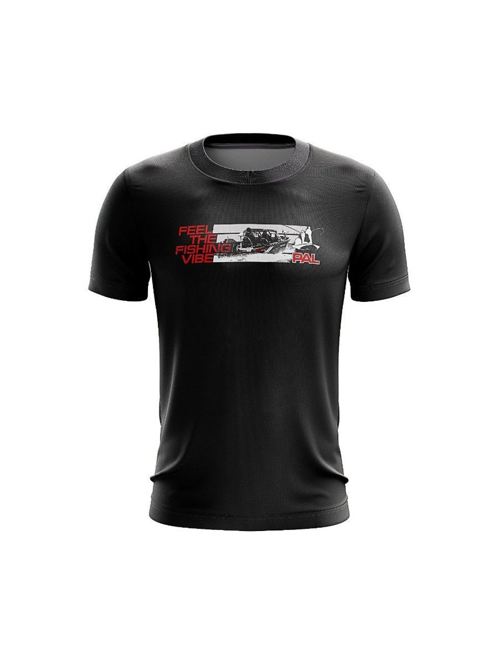 Футболка для рыбалки PAL Feel the fishing vibe черная #XL