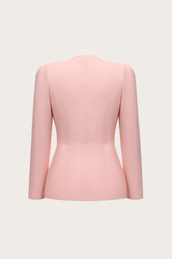 ЖАКЕТ ИЗ ШЕРСТИ С ВОРОТНИКОМ, ВЫШИТЫМ ВРУЧНУЮ