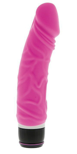 Ярко-розовый вибратор PURRFECT SILICONE CLASSIC 6.5INCH - 16,5 см. (Цвет: розовый)