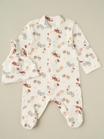 Комбинезон + шапочка-узелок "Машинки"