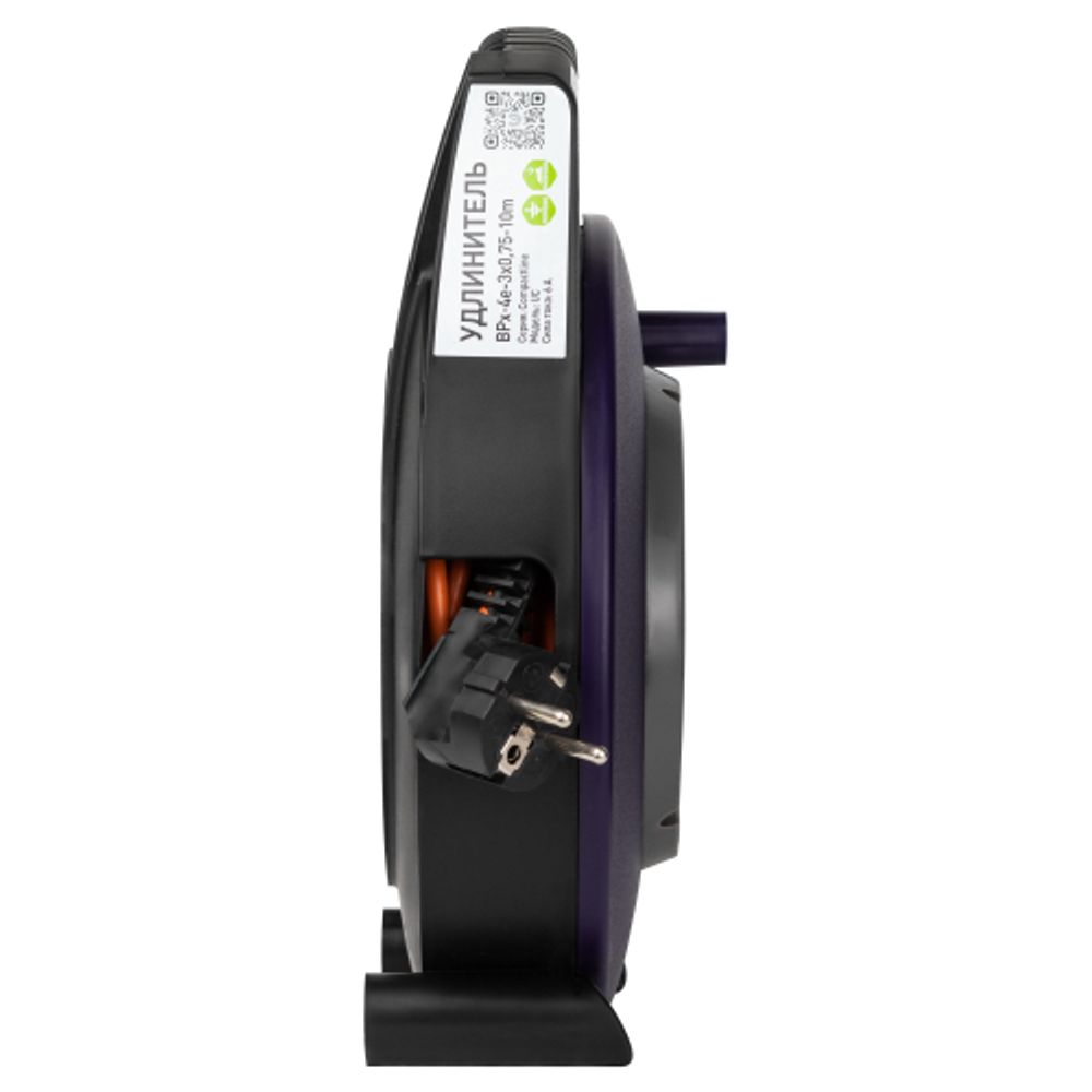 Удлинитель силовой ЭРА BPx-4e-3x0,75-10m в закрытом корпусе с заземлением с выключателем 4 розетки 10м ПВС 3x0,75мм2 6А