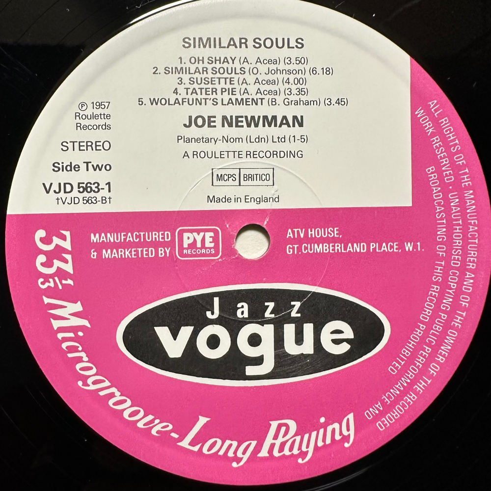 Joe Newman - Similar Souls 2LP (Англия 1979г.)