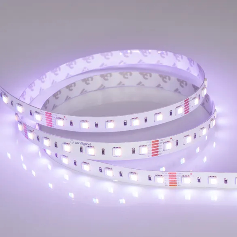 Светодиодная лента RT 2-5000 24V RGBW-MIX 12mm (5060-One, 60 LED/m, LUX) (Arlight, 20 Вт/м, IP20) 026363