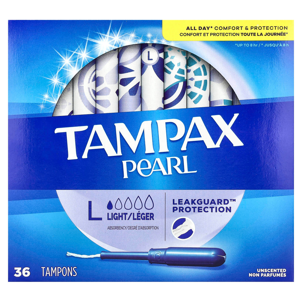 Tampax, Жемчужный, легкий, без запаха`` 36 тампонов