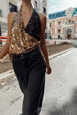 ZARA ДЖИНСЫ Z1975 WIDE LEG С ВЫСОКОЙ ПОСАДКОЙ, ЧЕРНЫЙ