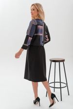 Платье Айза (черный/голубой/розовый) Р11-1013 Nikol (Акция)