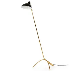 Торшер Looker 147 см, золото, черный абажур