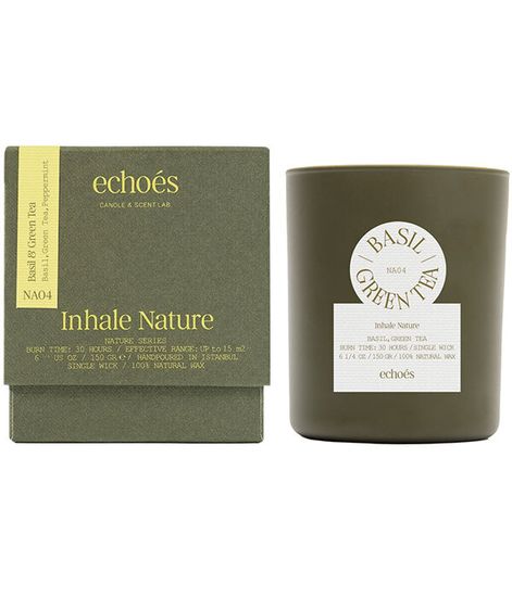Basil & Green Tea, свеча Inhale Nature collection, Echoes