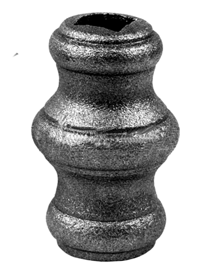 Кованый элемент Вставка в балясину, высота: 69 d45, кв:14 (2.5мм) вес: 0.145 кг.