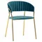Стул Turin бирюзовый с золотыми ножками