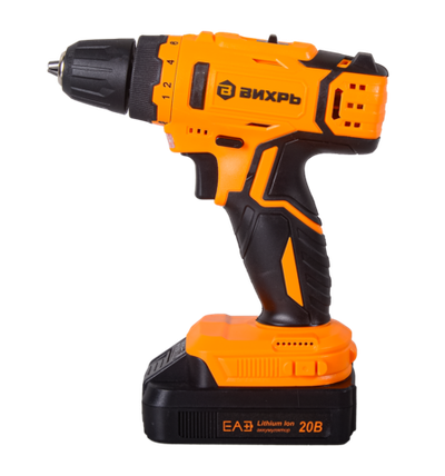 Дрель-шуруповерт Вихрь ДА-20Л-2КА с набором оснастки 65 предметов