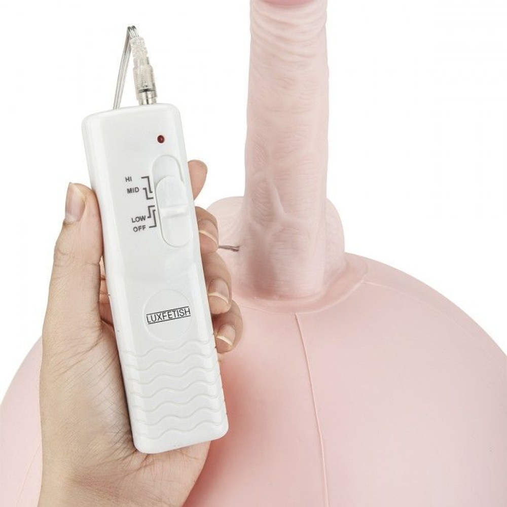 Надувной секс-мяч с реалистичным вибратором (Цвет: телесный)