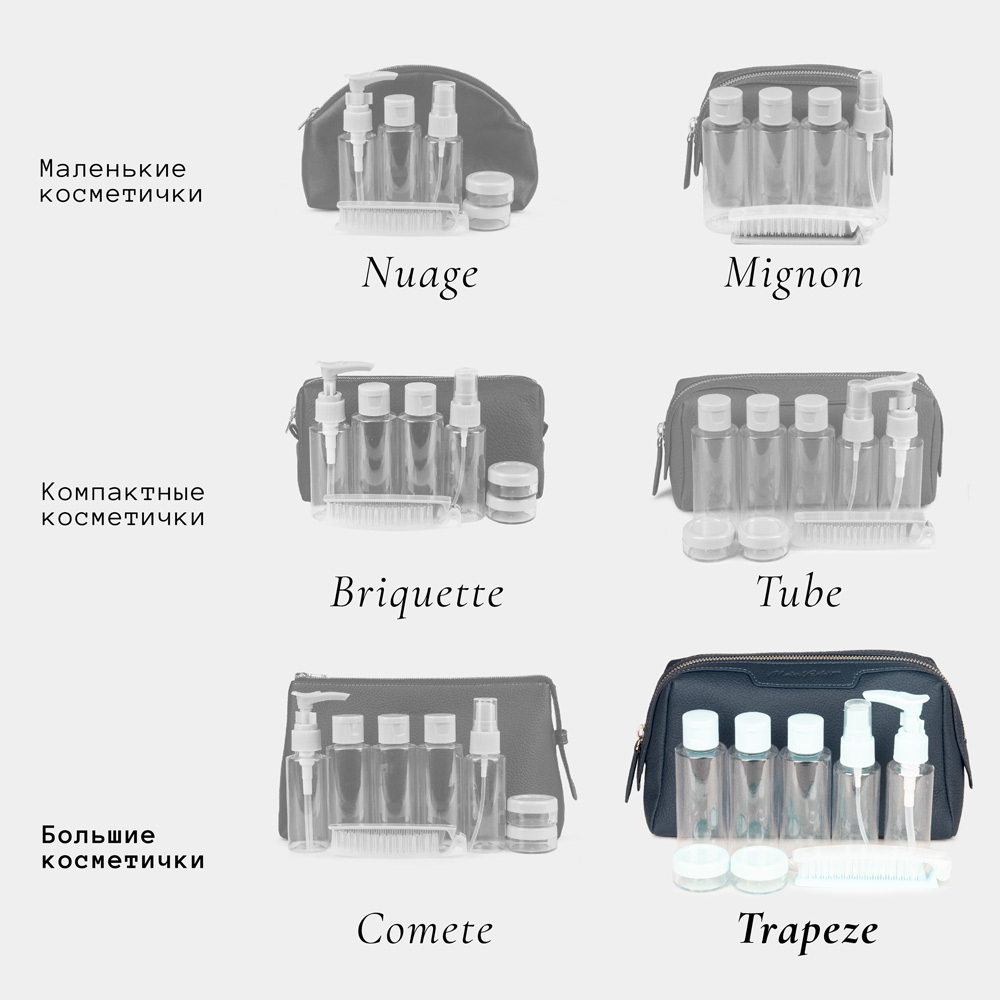 Несессер Trapèze из кожи теленка синего цвета