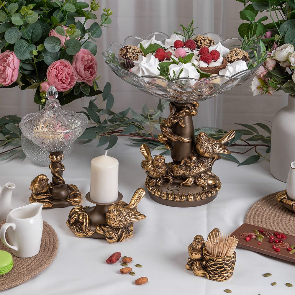 Сахарница стеклянная с крышкой Зарничка Свитти Бронза