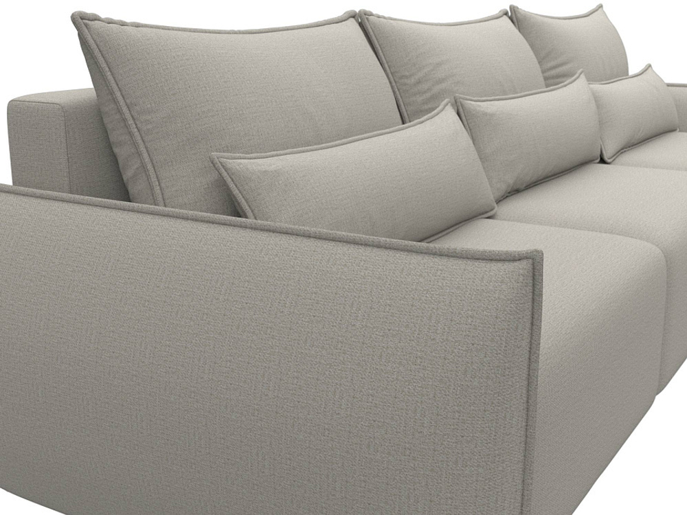 Диван угловой Лига-051 НПБ Лонг угол универсальный РОГОЖКА Амур 02 бежевый