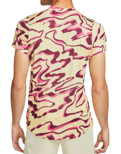 Футболка мужская теннисная Nike Court Dri-Fit Advantage Printed Top - alabaster/black